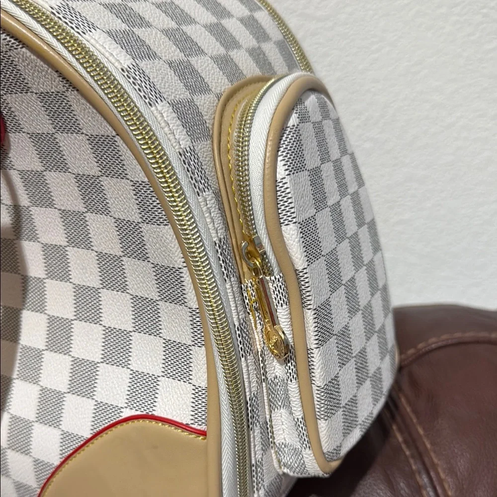 Checkered Beige Pet Bag